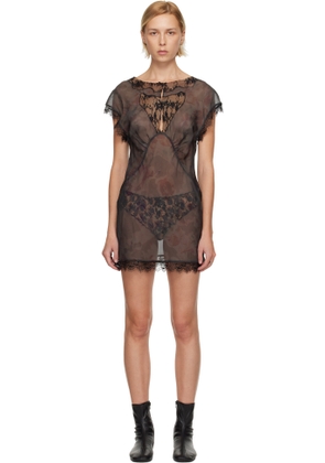 Collina Strada Black Waterlily Minidress