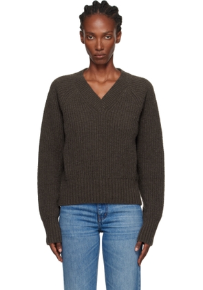 mfpen Brown Plaza V-Neck Sweater