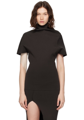 Rick Owens Brown Concordians Draped Top