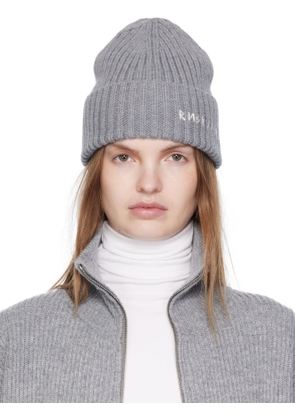 Ruslan Baginskiy Gray Monogram-Embroidered Wool Beanie