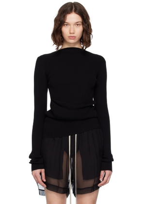 Rick Owens Black Concordians Ribbed Knit Babel Sweater
