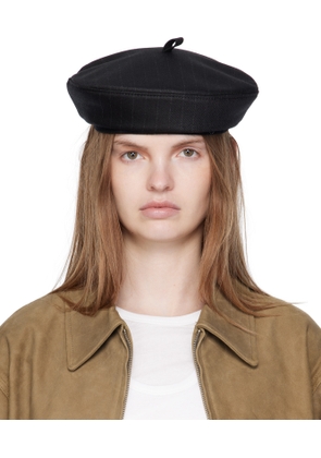 Ruslan Baginskiy Black Stripe-Pattern Beret