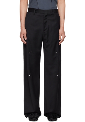 HELIOT EMIL Black Radial Tailored Trousers