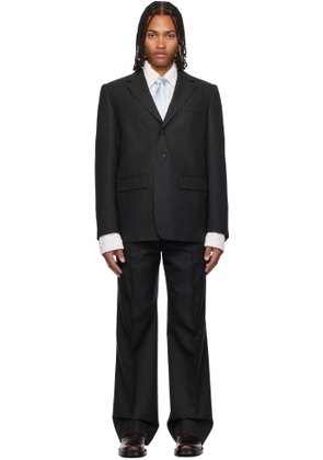 Dries Van Noten Gray Wool Two-Piece Suit