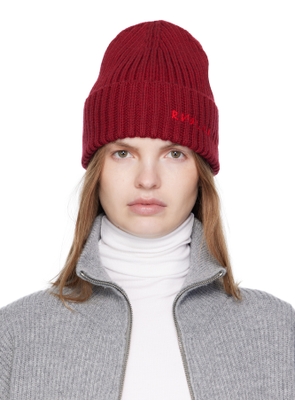 Ruslan Baginskiy Burgundy Monogram-Embroidered Wool Beanie