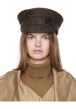 Ruslan Baginskiy Brown Logo-Embellished Baker Boy Cap