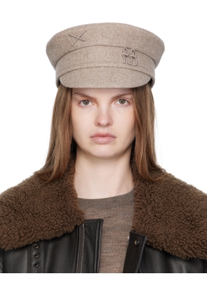 Ruslan Baginskiy Beige Logo-Embellished Baker Boy Cap