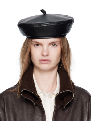 Ruslan Baginskiy Black Leather Beret