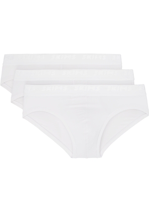 SKIMS Three-Pack White SKIMS Stretch Briefs