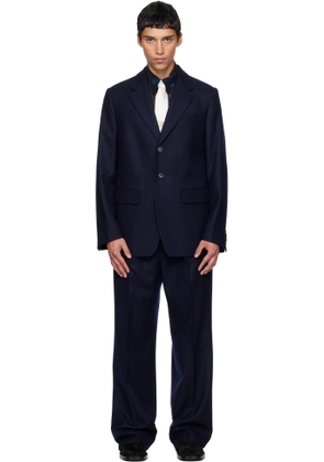 Dries Van Noten Navy Loose Fit Suit