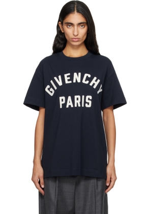 Givenchy Navy 'Givenchy Paris' Boxy Fit T-shirt