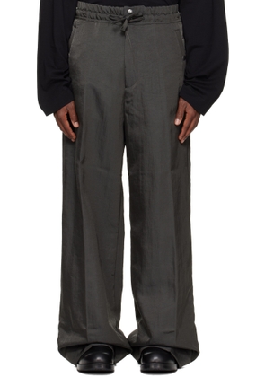 Dries Van Noten Gray Loose Nylon Trousers