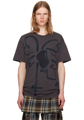 Collina Strada Gray Flower Print T-shirt