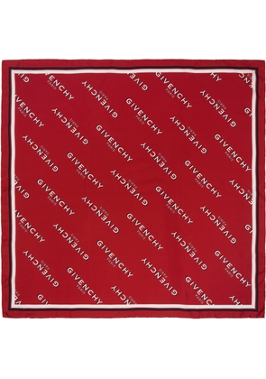 Givenchy Red 'GIVENCHY' Shadow Square Scarf