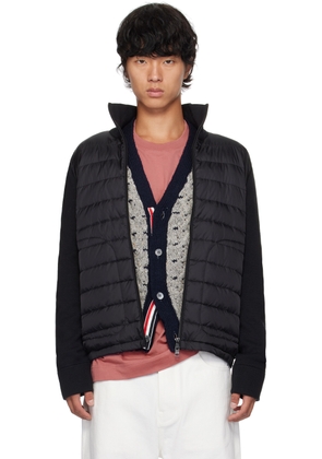 Moncler Black Quilted Down Cardigan