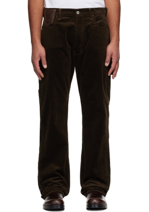 Junya Watanabe Brown Cotton Corduroy & Leather Trousers
