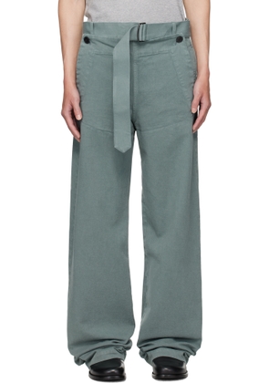 Dries Van Noten Blue Overdyed Sailor Trousers