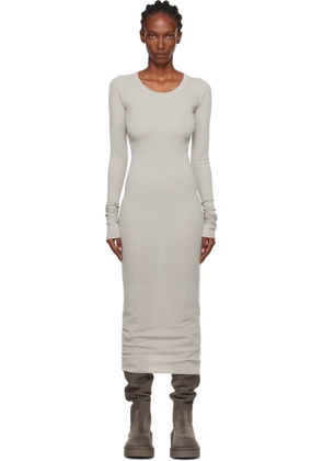 Rick Owens Off-White Concordians Rib Long Sleeve Midi Dress