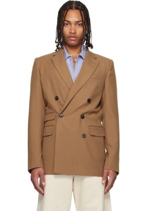 Dries Van Noten Tan Regular Fit Wool Blazer