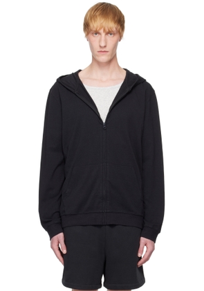 SKIMS Black Jersey Lounge Zip Up Hoodie