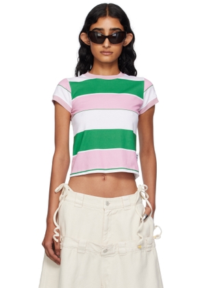 ABRA SSENSE Exclusive Green & Pink Stripes T-shirt