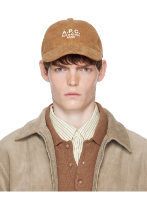 A.P.C. Tan Charlie 'Rue Madame' Baseball Cap