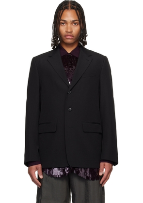 Dries Van Noten Black Notched Lapel Blazer