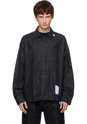 Maison MIHARA YASUHIRO Black Cotton Tencel Denim Long-Sleeve Shirt