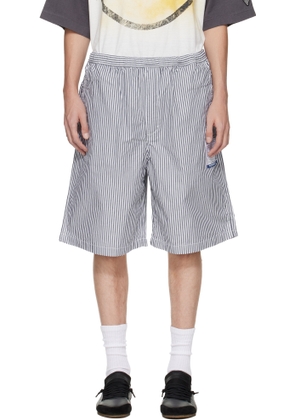 Maison MIHARA YASUHIRO Navy & White Stripe Oxford Shorts
