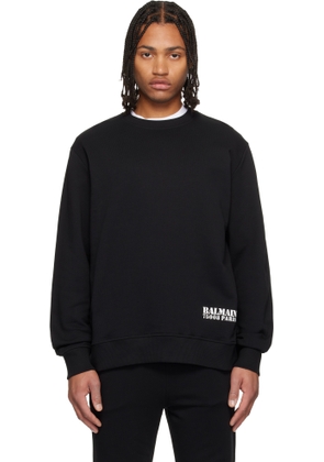 Balmain Black Small 'Balmain' Stamp Printed Sweatshirt