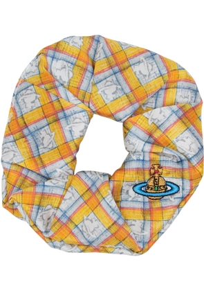 Vivienne Westwood Multicolor Check Orbs Small Scrunchie