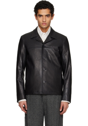 TONYWACK Black Vegetable Tanned Lamb Leather Jacket