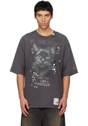 Maison MIHARA YASUHIRO Black Cat Printed T-shirt