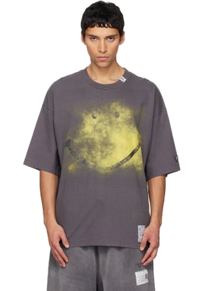Maison MIHARA YASUHIRO Black Smily Face Printed Ringer T-shirt