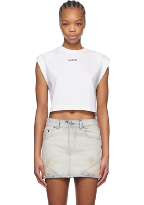 We11done White Sleeveless Crew-Neck Top