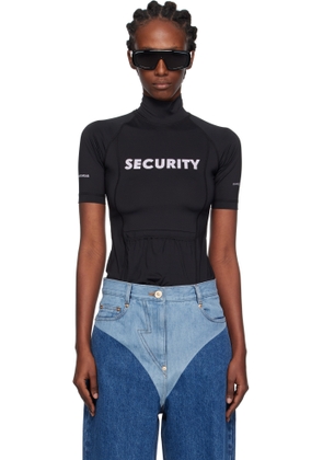 Pushbutton Black 'Security' Pocket Turtleneck