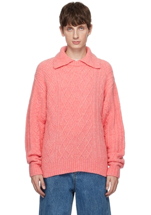 ADER error Pink Layered Collar Polo