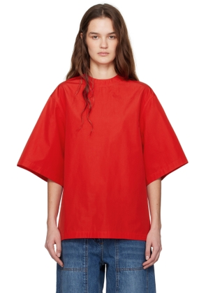 CO Red Oversized Poplin T-shirt
