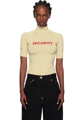 Pushbutton Yellow 'Security' Pocket Top