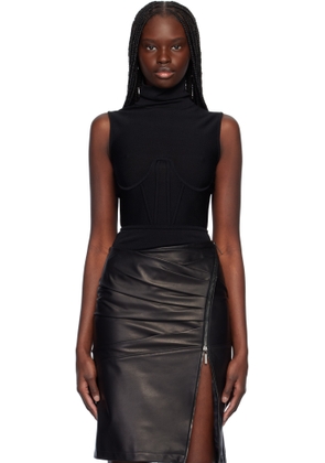 Nensi Dojaka Black Alice Corset Knit Bodysuit