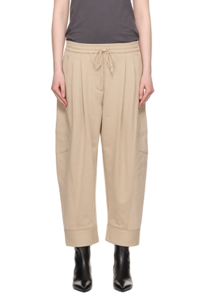 3.1 Phillip Lim Beige Curved Wide Leg Crop Sweatpants