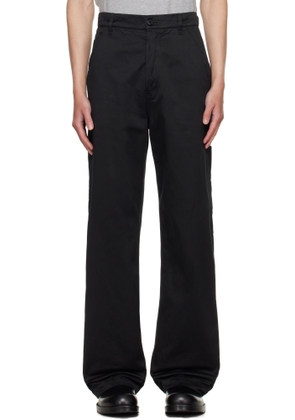 Dries Van Noten Black Sateen Trousers