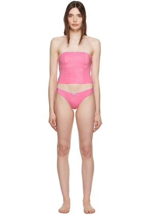 Frankies Bikinis SSENSE Exclusive Pink Peace & Enzo Bikini