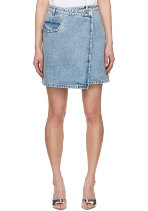 Lanvin Blue Wrap Denim Miniskirt