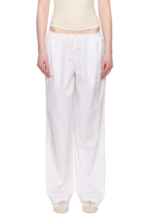 SKIMS White Cotton Poplin Straight Leg Pyjama Pants