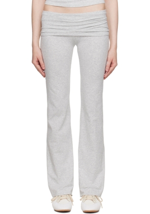 SKIMS Gray Cotton Jersey Foldover Lounge Pants