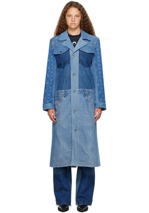 Marine Serre Blue Moonogram Denim Jacket
