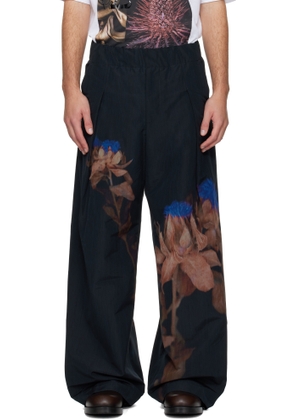Dries Van Noten Black Pleated Trousers