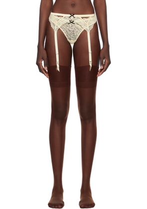 Fleur du Mal Yellow Bianca Lace Garter Belt