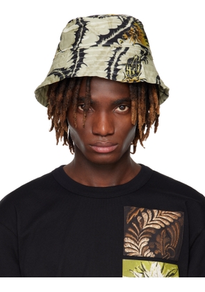 Dries Van Noten Yellow & Black Printed Bucket Hat